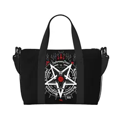 Satanic Occult Duffle Bag Satan Skull Dead Head Graphic Multipurpose Weekender Bags Unisex Waterproof Sports Yoga Luggage Bag