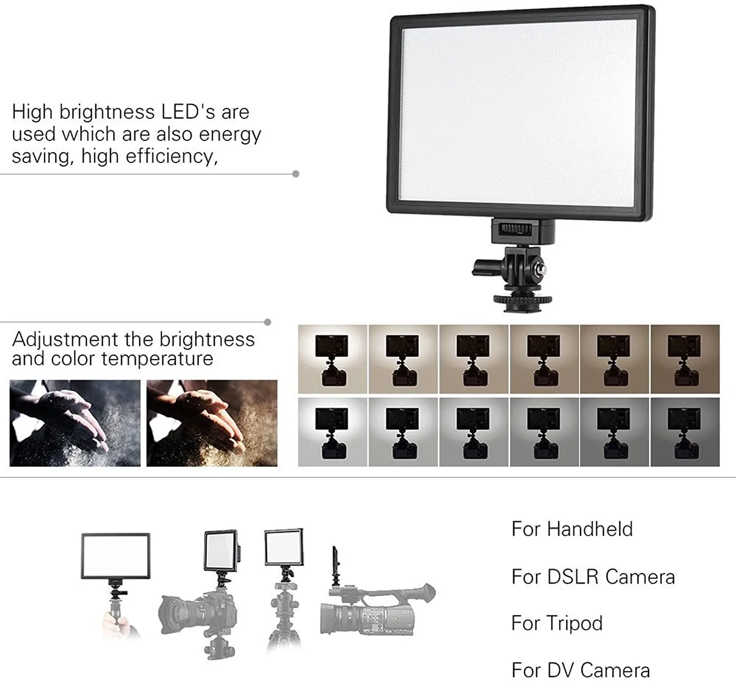 Viltrox L116T LED Video Light Ultra thin LCD Bi-Color & Dimmable DSLR Studio LED Light Lamp Panel for Camera DV Camcorder