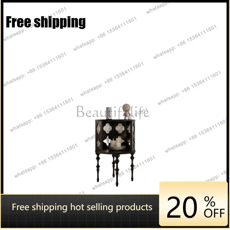 Factory Direct Sales French retro solid wood starry sky small coffee table medium and ancient style round storage