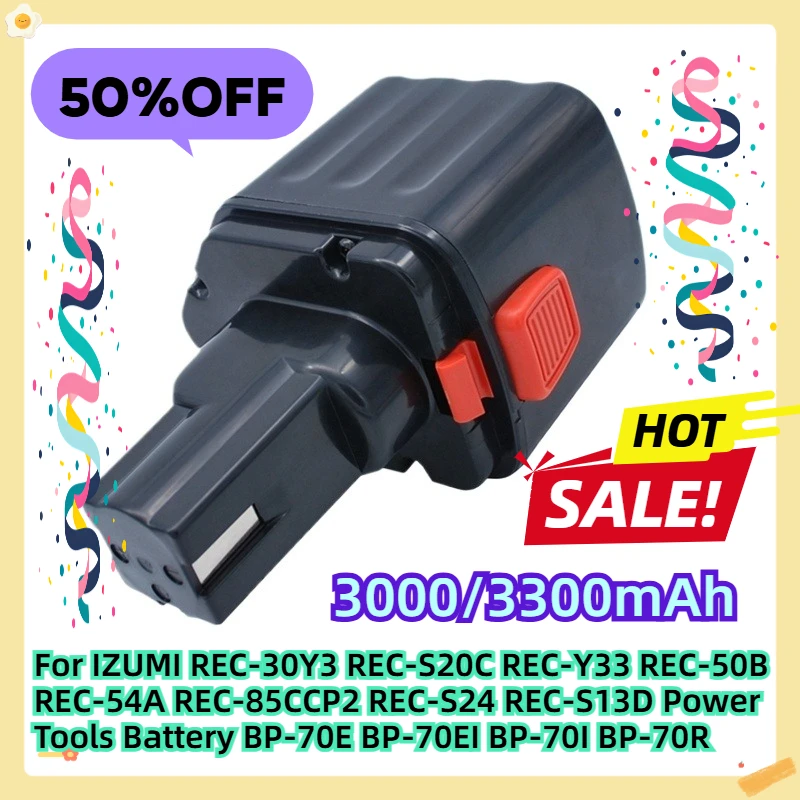 

For IZUMI REC-30Y3 REC-S20C REC-Y33 REC-50B REC-54A REC-85CCP2 REC-S24 REC-S13D Power Tools Battery BP-70E BP-70EI BP-70I BP-70R