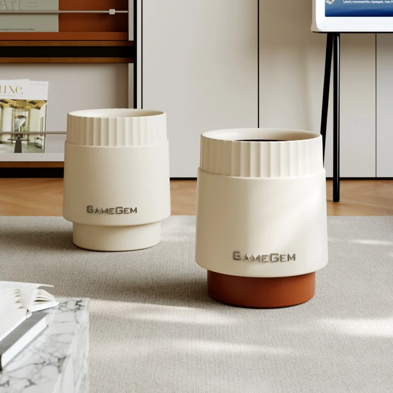 Circular Waste Bins Creative Living Room Wastebasket Thicken Double-decker Trash Can Modern Minimalist Household Litter Bin