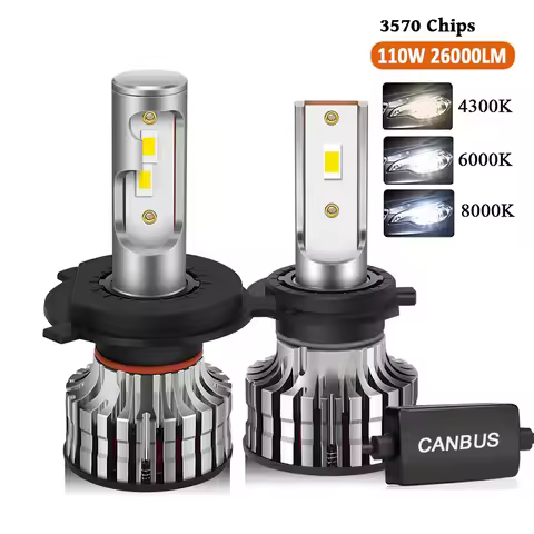 Car Led Light H7 H4 LED Headlight H1 H8 H9 H11 9005 Hb3 9006 Hb4 H13 9007 Led Bulb 12V 4300K 6000K 8000K Turbo Lamp for Car