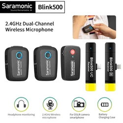 Saramonic Blink500 Wireless Lavalier Studio Condenser Lapel Professional Microphone for iPhone Android Cameras Live interview