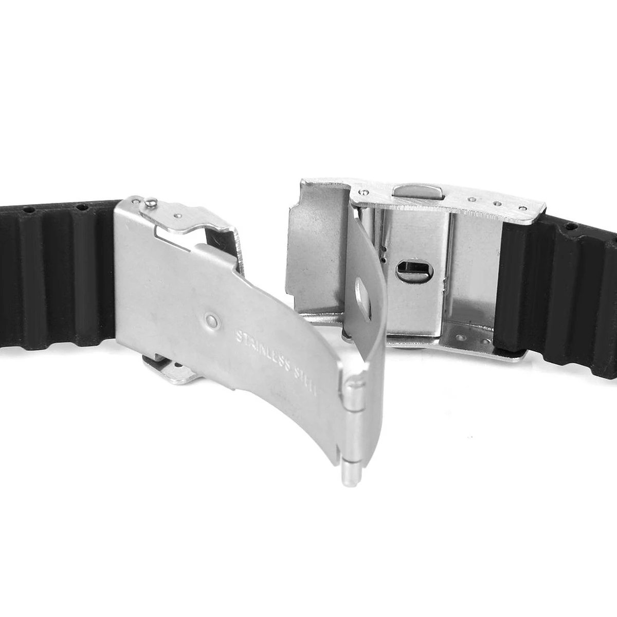 

Waterproof Black For 24Mm Lug Width Stainless Steel Deployment Clasp Quick Release Buckle 19Cm Length Sports