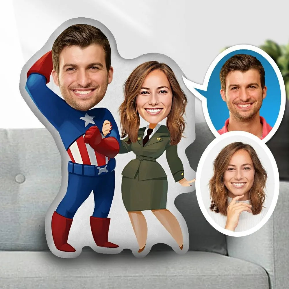 Minime-almohada personalizada para pareja, cojín de San Valentín con foto de cara, día conmemorativo, regalo creativo, juguetes personalizados, lover2024