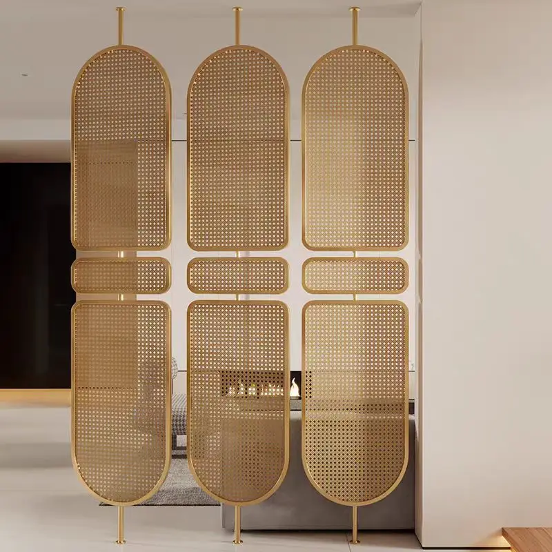 Rattan glass screen living room new entry door blocking Xuan hotel partition