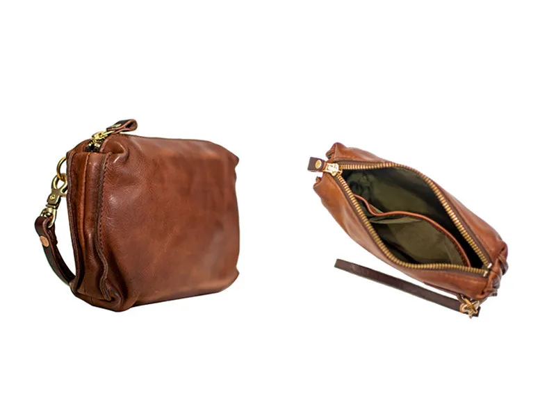 Fashion Luxury Natural Genuine Leather Men's Clutch Bag Vintage Real Cowhide Business Credit Card Holder Phone Wallet Wristlets