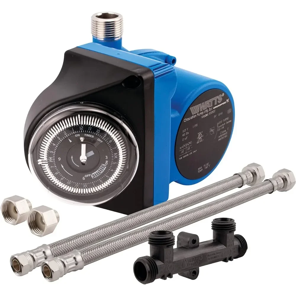 Extremely Quiet Instant Hot Water Recirculating Pump System with Built-In Timer, 6.2In x 6.0Inx 5.0InDevice + Equipment