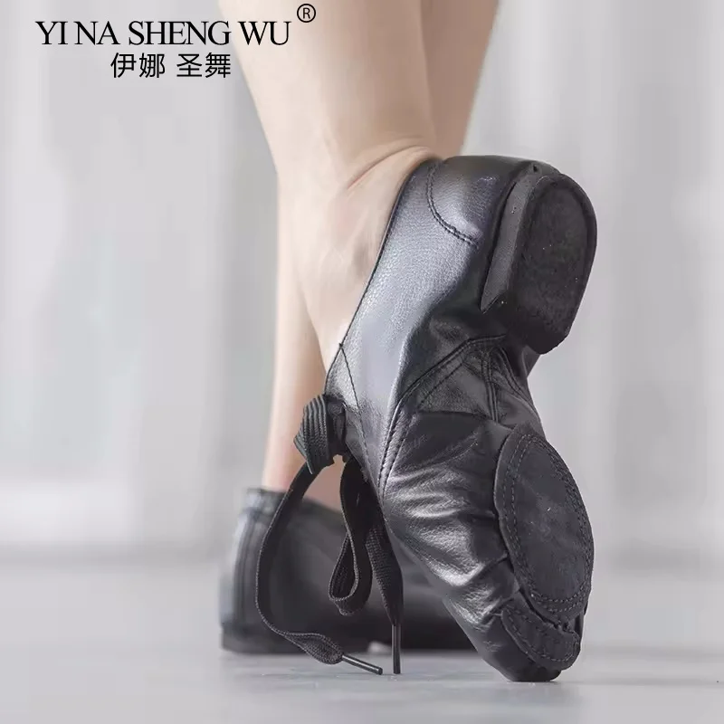 Children and adults sizes 28-45 PU leather shoes, women's dance soft lace up, women's practice teacher ballet jazz shoes - view 3