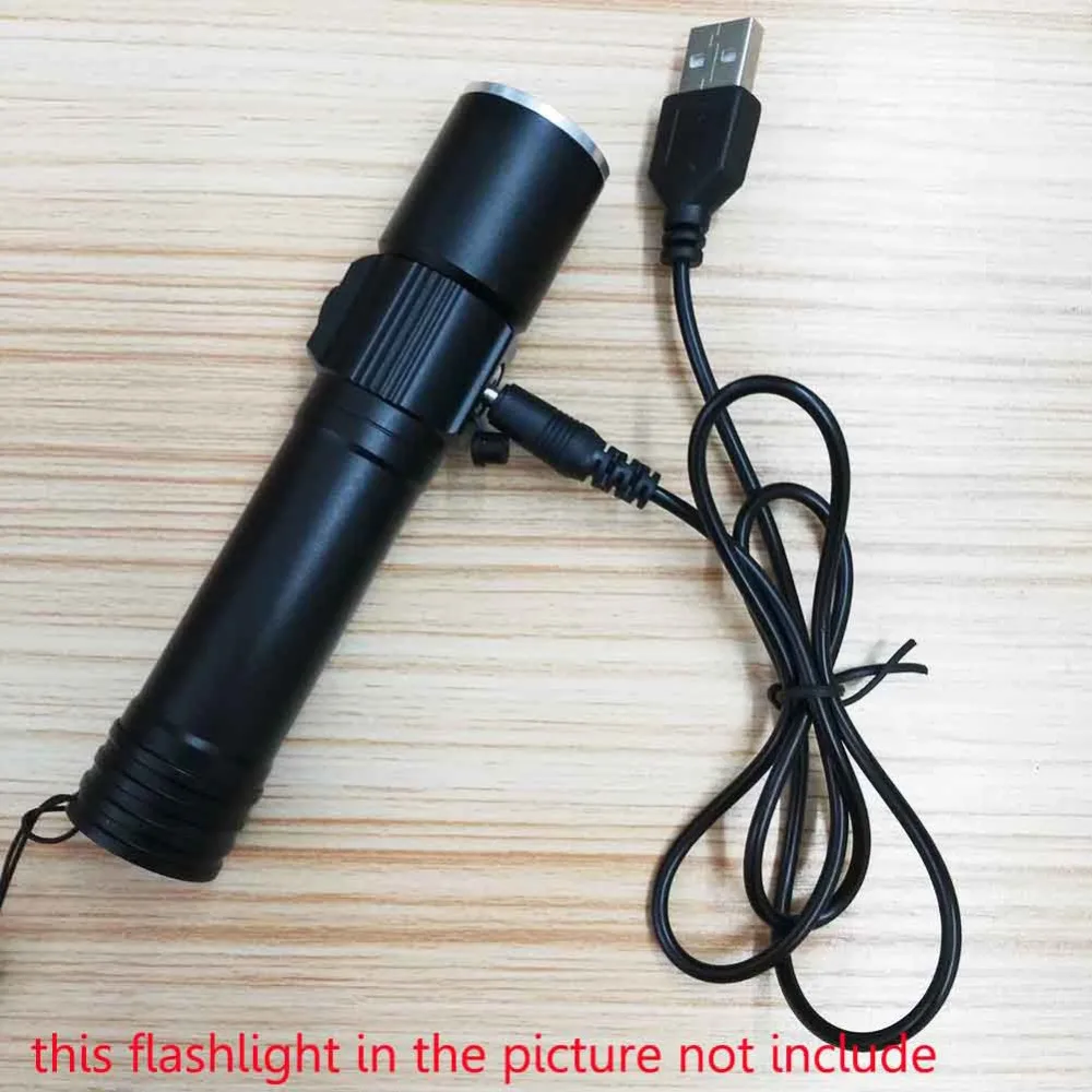 Universal DC 3.5mm Power Cable USB Charger charging Cable wire for 18650 rechargeable batteries for headlamp flashlight torch