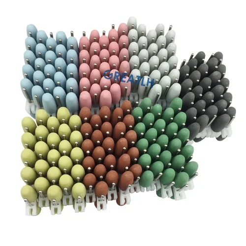Imagen 2 del producto 50 unids/bolsa Kit de accesorios para pulidor Dental 2,35mm pulidores de goma de silicona fresas blanqueamiento Dental suministros dentales 12 tipos opcionales