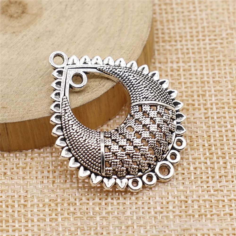 보석에 대 한 5 개/몫 귀걸이 커넥터 매력 31x39mm 골동품 청동 색 DIY 수제 공예 액세서리 만들기