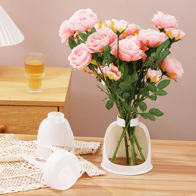 결혼식을위한 1 Pcs 꽃다발 하단 웨딩 장식 홀더 DIY 신부 플라스틱 포장 꽃 스탠드