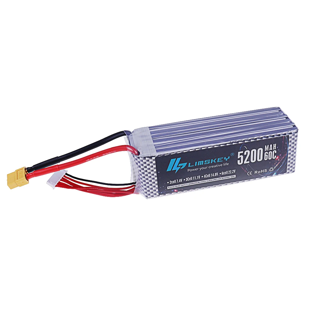 6S 5200mAh แบตเตอรี่ Lipo 22.2V 60C พร้อม XT60/T Plug สําหรับไฟฟ้าของเล่นถัง RC รถรถบรรทุกรถไฟ Buggy เรือ Drone รุ่น RC อะไหล่