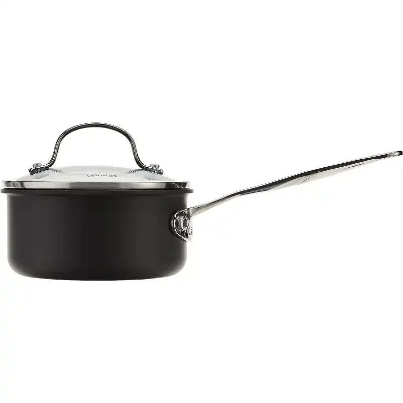 1-Quart Saucepan, Chef's Classic Nonstick Hard Anodized Saucepan w/Cover, 619-14