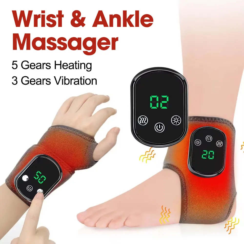 

Heating Wrist Band Guard Ankle Wrap Massager Vibration Wrist Joint Massage Devices Relaxer Belt Sports Fitness Warming Brace Pad