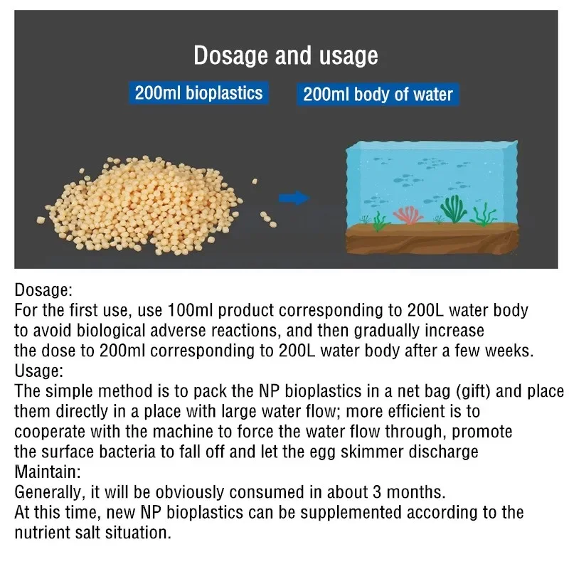 200ML Two Little Fishes Aquarium NPX Bioplastics Polymer BioPellets Filter Media Nitrate Phosphate Treatment Bio Reactor Filtro - view 3