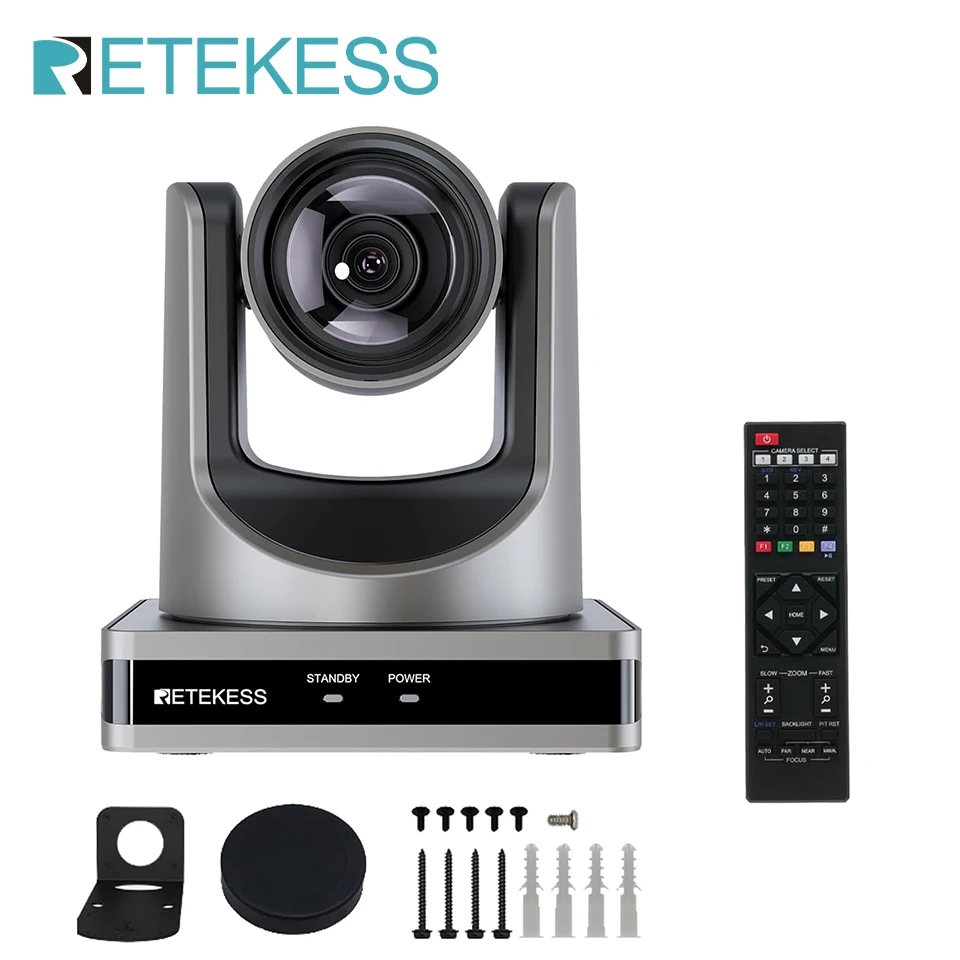 RETEKESS TC202 AI Tracking Streaming Webcam PTZ Video Conference Camera with USB/HDMI for OBS, Zoom, Skype, YouTube Live