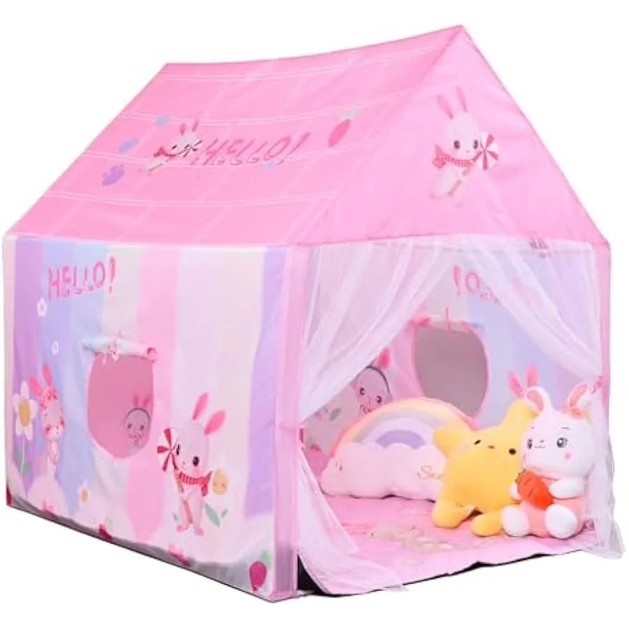 

Kid Tent with Mat Star Lights - Princess Tent for Girls Toy Toddler for Indoor andOutdoor Imaginative Games Playhouse Pink Size