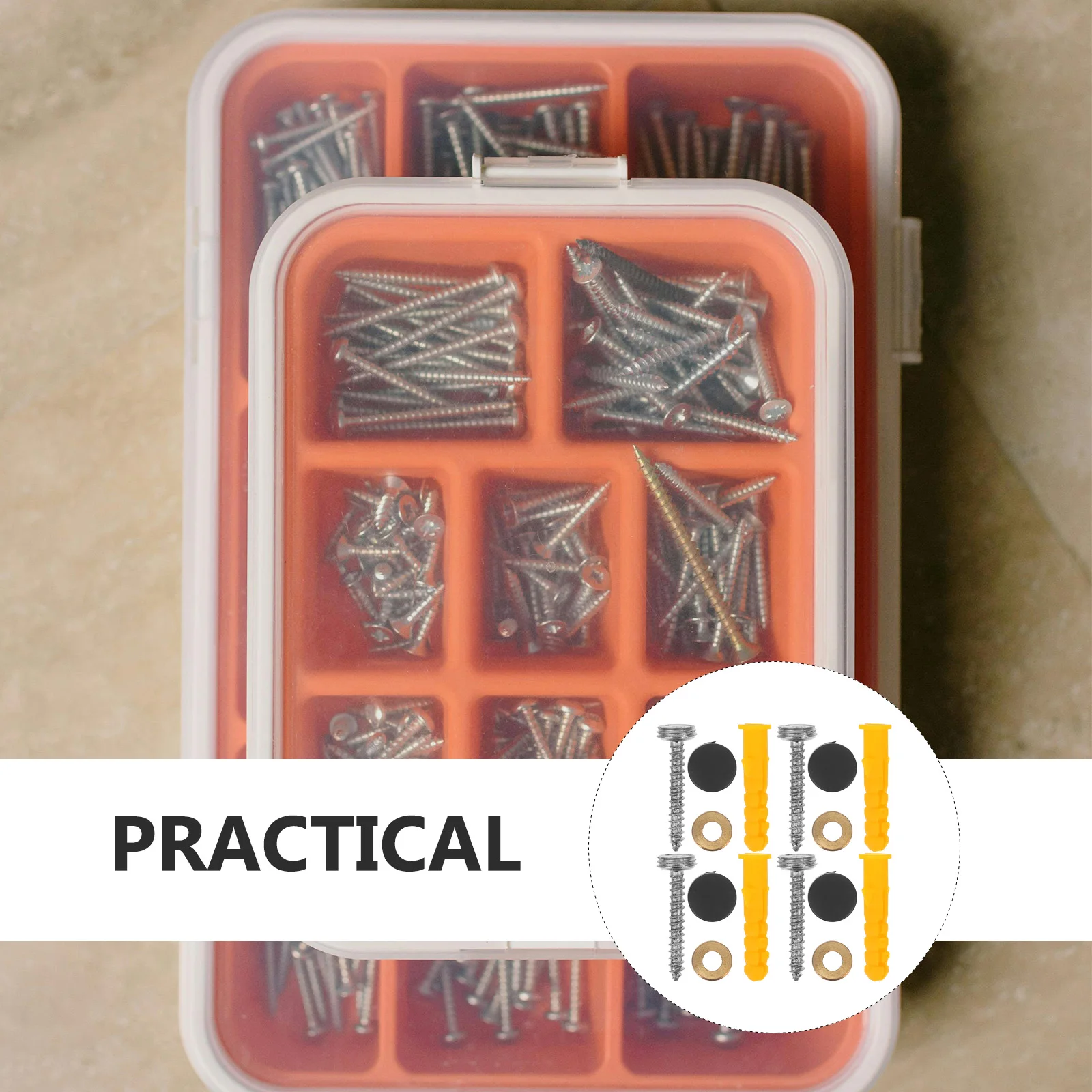 

20 Sets Fixing Nail Plastic Screw Caps Glass Screw Nails Nickel Plated Decorative Mirror Nails Glass Fixing Hardware