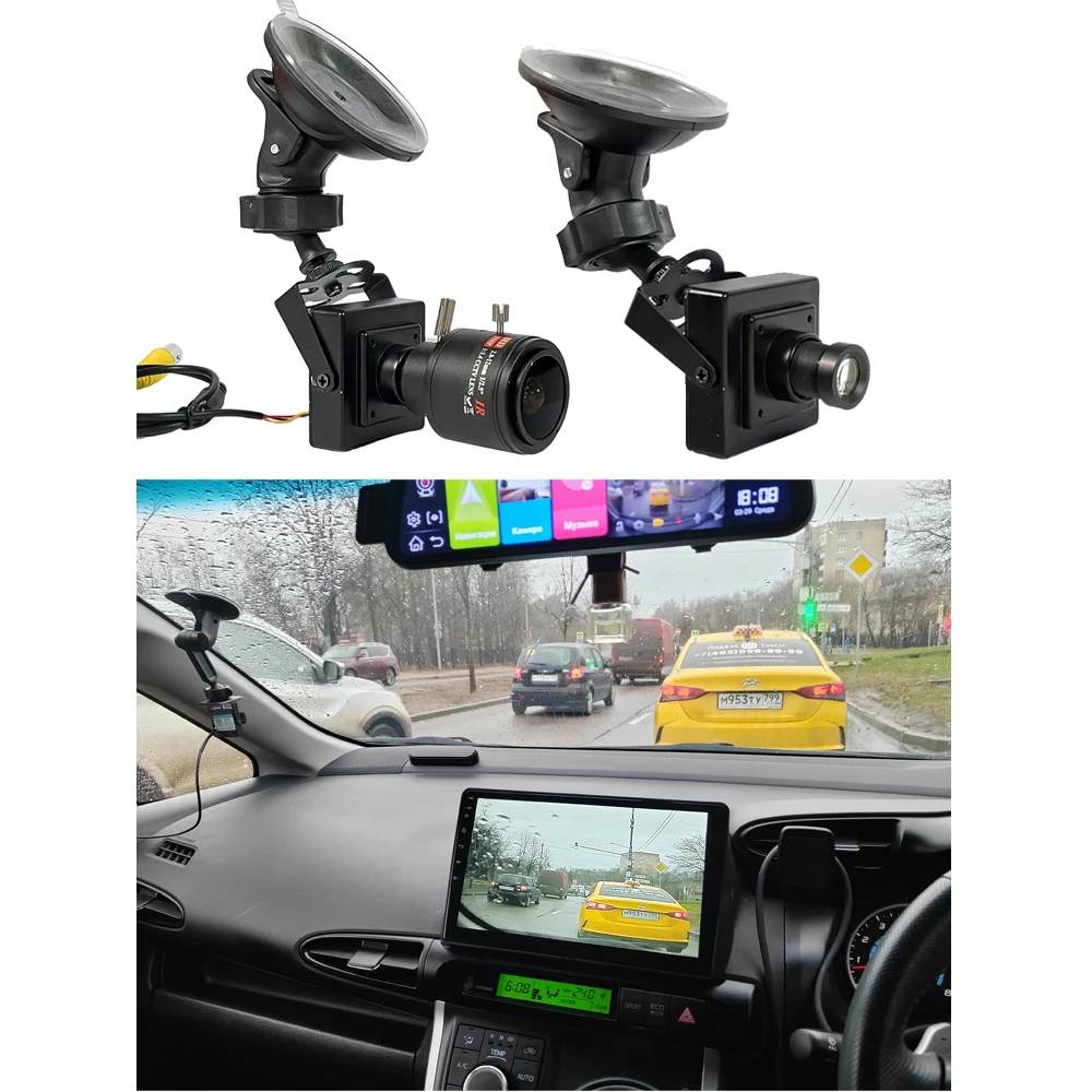 

Car Overtaking Monitor Rich Models For TV Display Screen 1200TVL Suction Cup Bracket Set Metal HD CCTV Mini Camera Vehicle kit