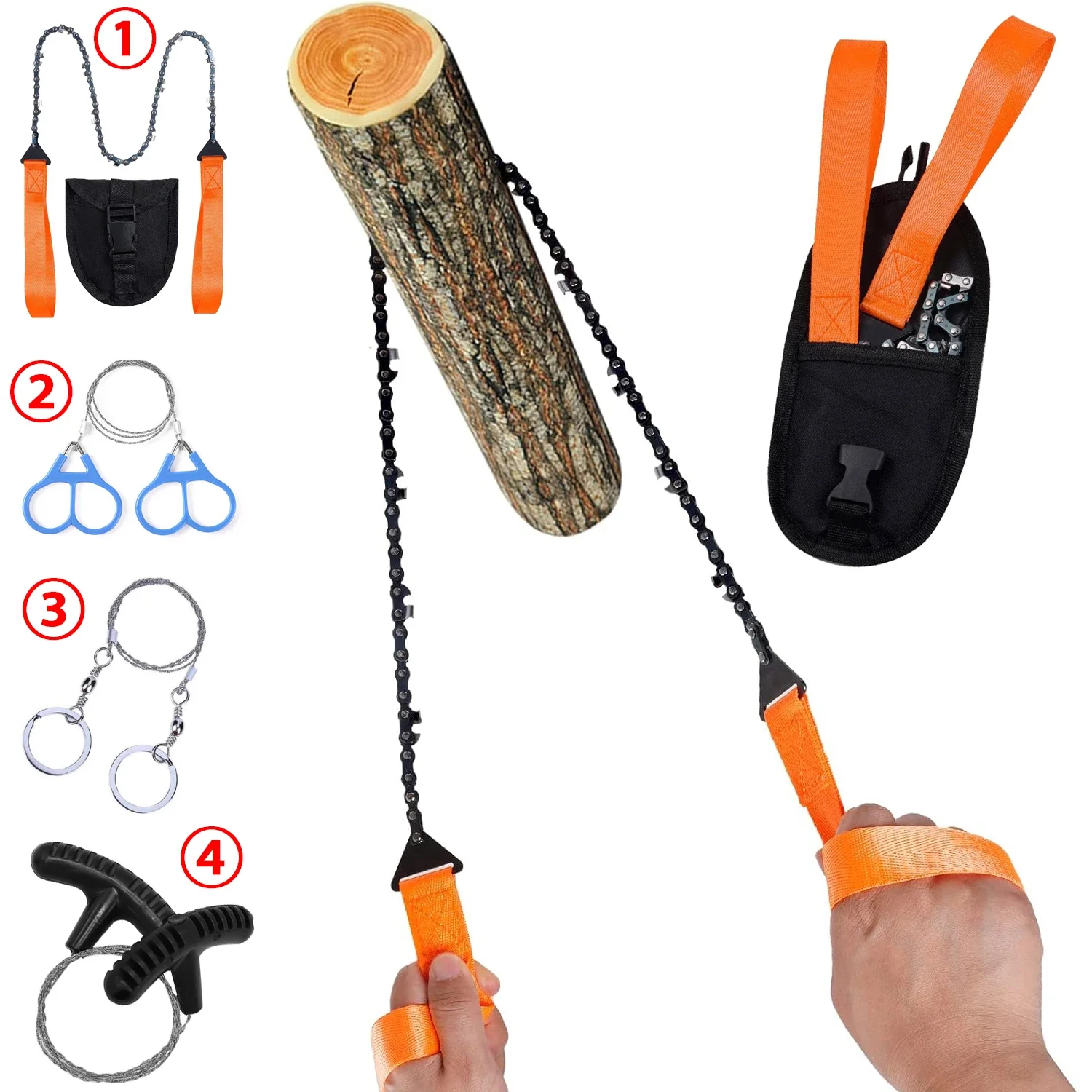 4 Styles Portable Survival Chain Saw Chainsaws Emergency Camping Hiking Tool Pocket Hand Tool Pouch Outdoor Pocket EMT IFAK EDC