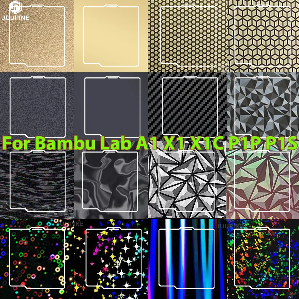 For Bambu lab X1 Carbon Build Plate A1 PEI Sheet Textured Double Sided PEO PET Bed For Bamboo Bambulab P1S P1P X1C Build Plate