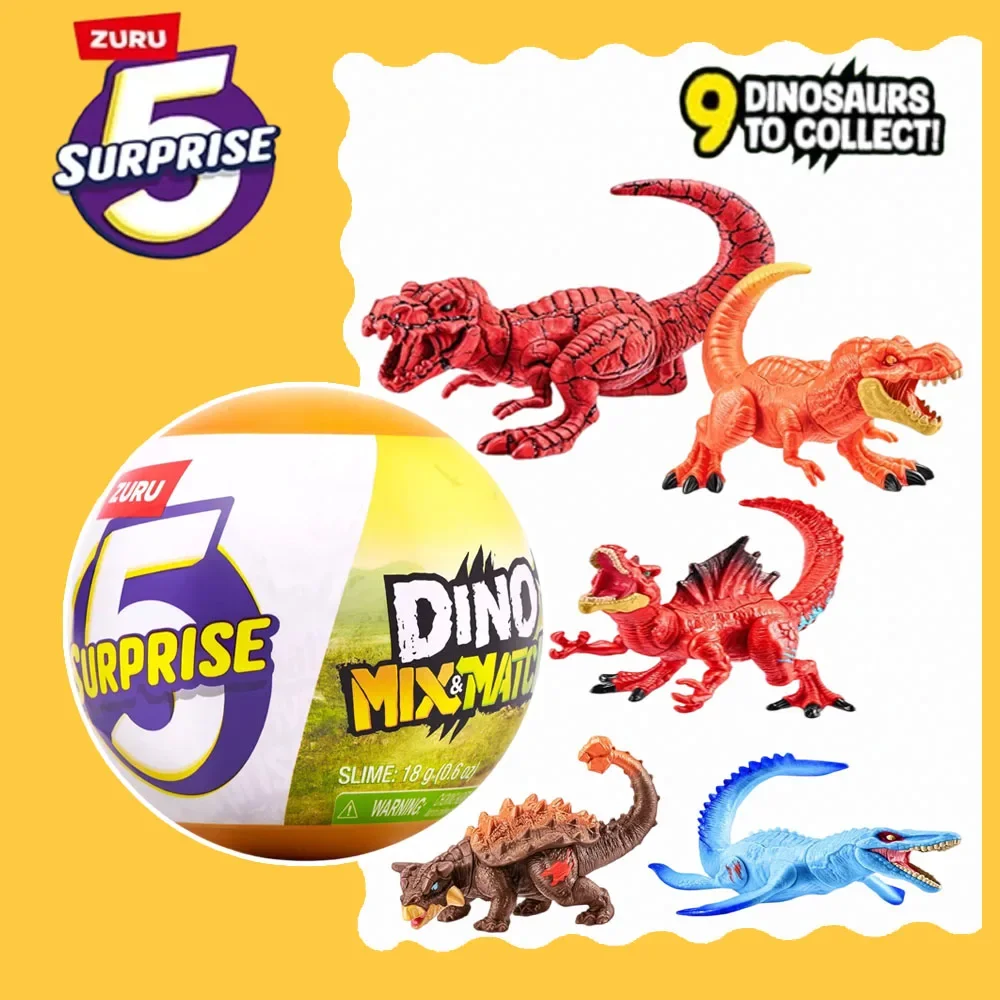 ZURU Smashers Jurassic Light-Up Dino Egg Mini Blind Box 5 Surprise & Dino Rebuild Surprise Unboxing Collectible Toy