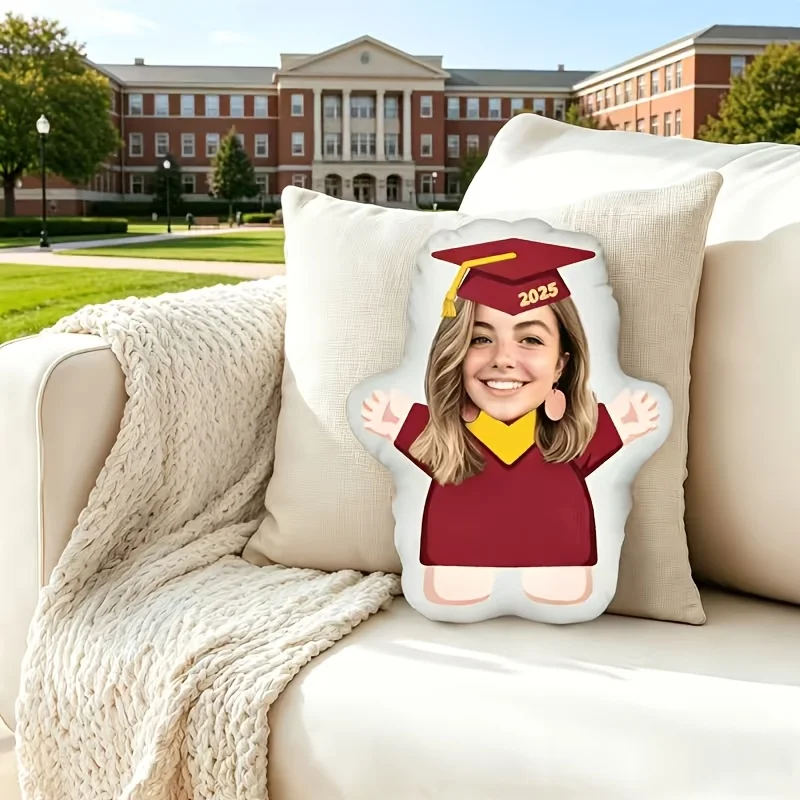1 personalized and distinctive graduation gift pillow, exclusive real portrait 2025 graduation season humanoid pillow creative p