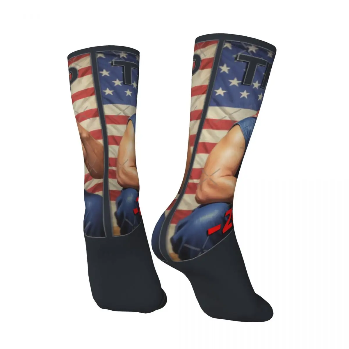 Hip Hop Retro Donald Trump For President 2024 - MAGA Crazy Men's Socks Unisex Cartoon Trump Printed Crew Sock official-website