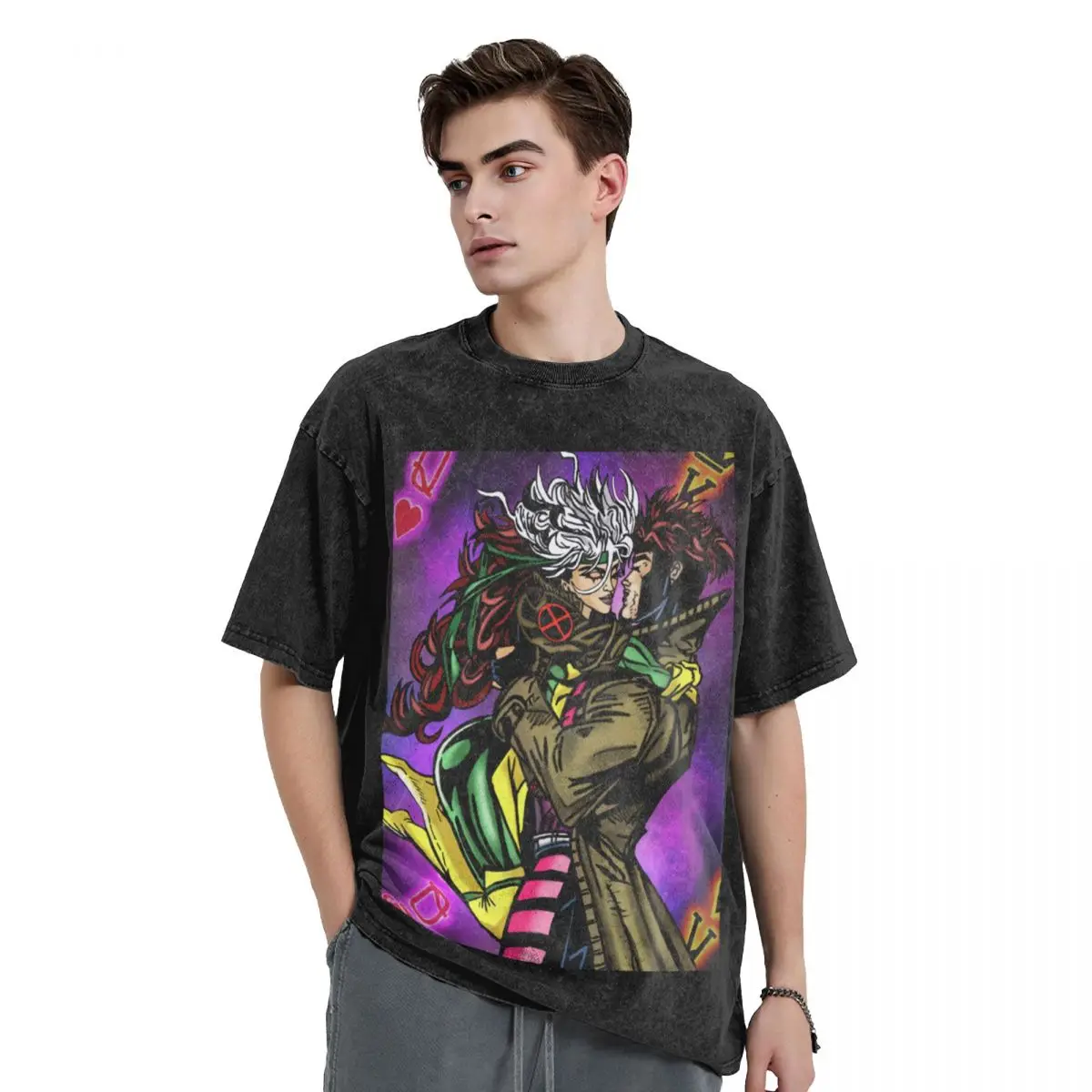 

Gambit and Rogue T-Shirt oversized t shirt customs design your own plus size clothes oversized graphic tee mens cotton t shirts