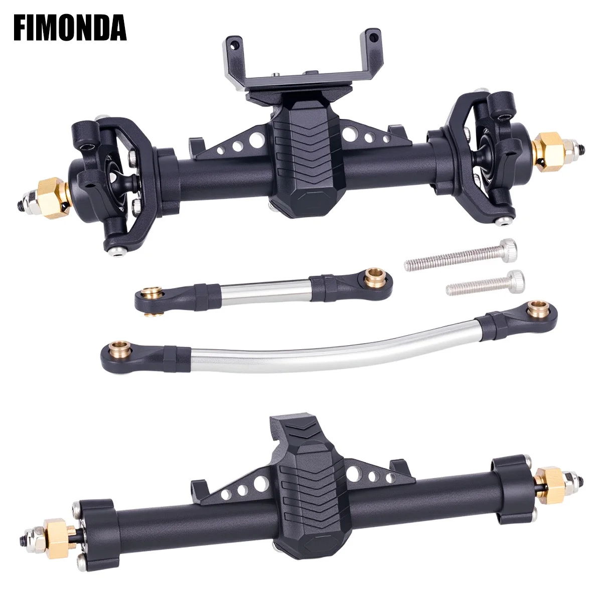 Complete Plastic Front & Rear Axle Set with Servo Mount for 1/24 Axial SCX24 Crawler Gladiator Bronco C10 Upgrade Parts