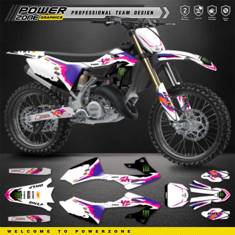 PowerZone Custom Team Graphics Decals For 3M Stickers Kit For YAMAHA 22-24 YZ 125 250 2022 2023 2024 Motorcycle Stickers 22