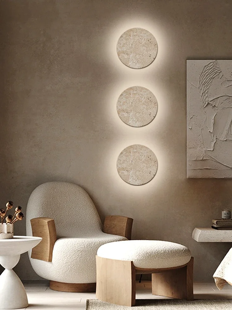 Natural Round Stone Wall Light Bedside Restaurant Atmosphere Art Decor Sconce 3000K Dropshipping 23/30cm Free Combination