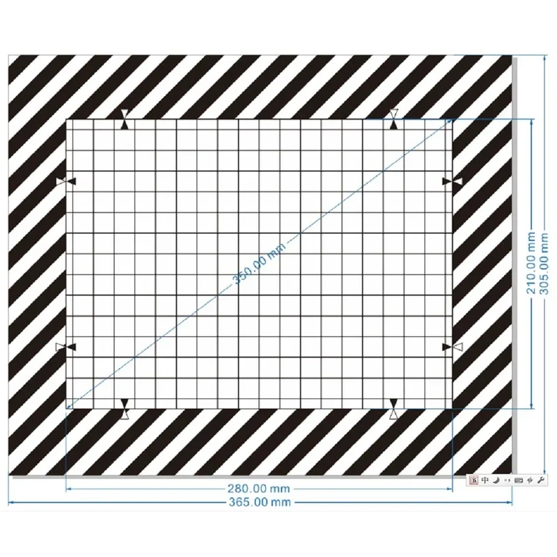 Charttu 280X210X0.25mm A Network DistortionTest Chart Checker Card Customized Designed Operation Adjustment  Control of Camera