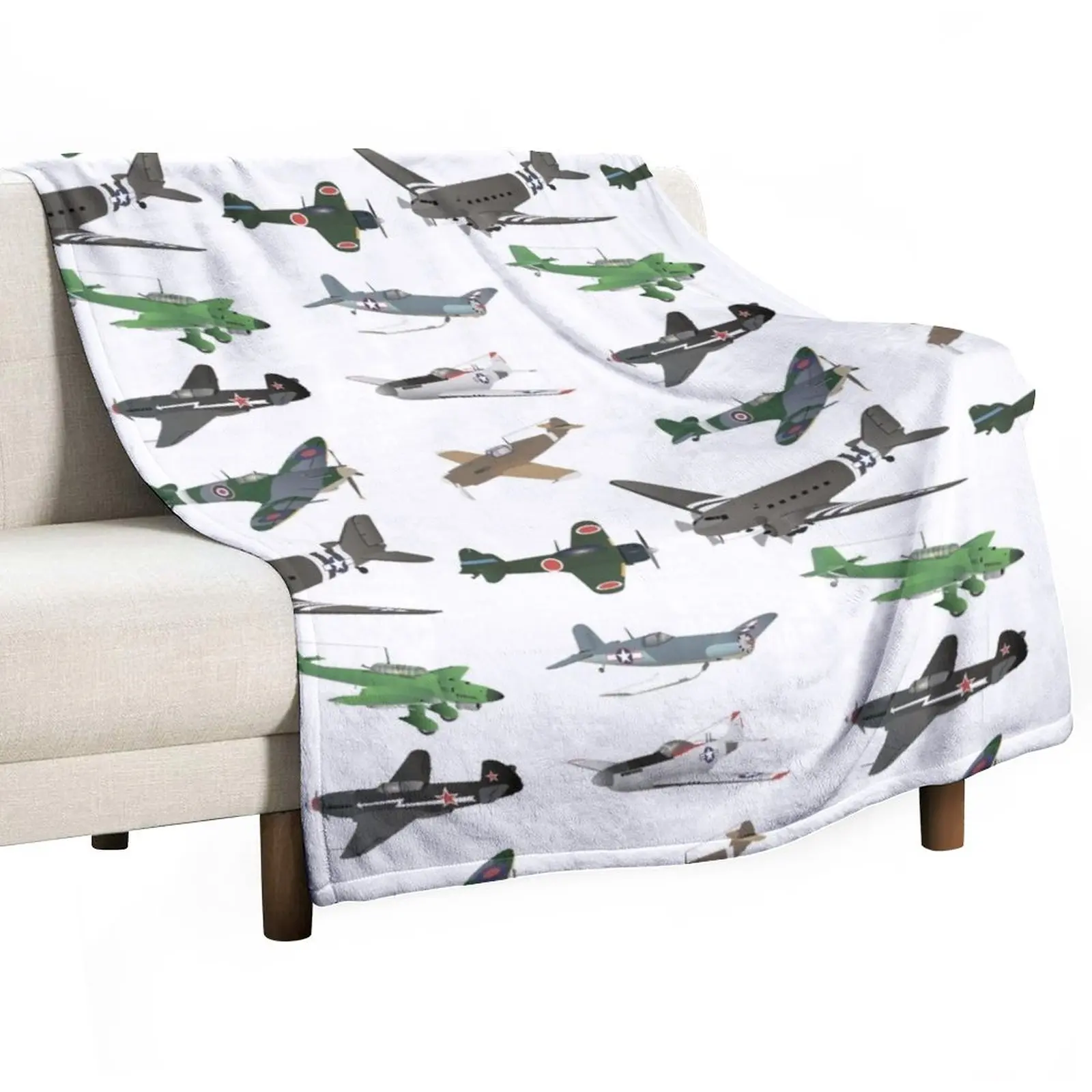 

Multiple WW2 Airplanes Throw Blanket Blankets Sofas Of Decoration Thin Blanket