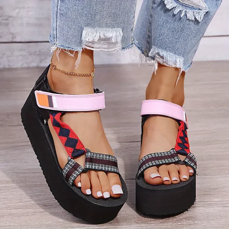 2023 sommer Flache frauen Schuhe Hanf Seil Set Fuß Strand Sandalen Outdoor Alle-spiel Casual Hausschuhe Große Größe frauen Sandalen