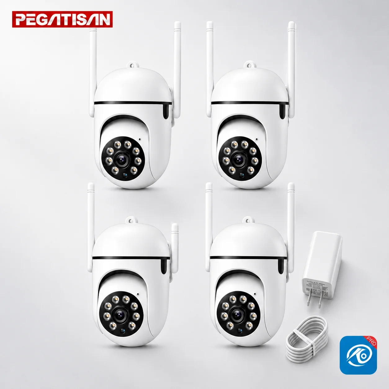 PEGATISAN 3MP O-Kam App WiFi Cam 360 Derajat Putar Anti-maling Monitor Keamanan Pengawasan Kamera Pelacakan Otomatis Audio Dua Arah Kamera Luar Ruangan