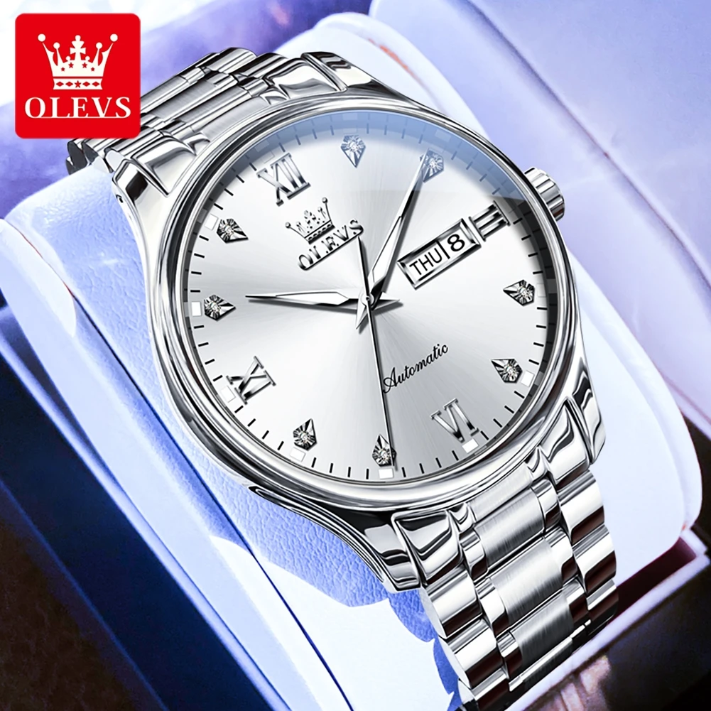 

OLEVS 9955 Luxury Original Men Automatic Mechanical Watch Classic Simple Calendar Waterproof Luminous Men Watch Top Brand Watch