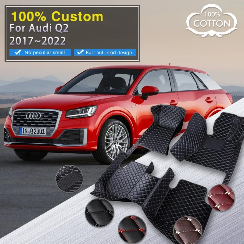 

Quality Car Mats For Audi Q2 2017~2022 Durable Auto Floor Mat Full Set Anti Dirt Rug Carpet Luxury Leather Car Interior Accessor