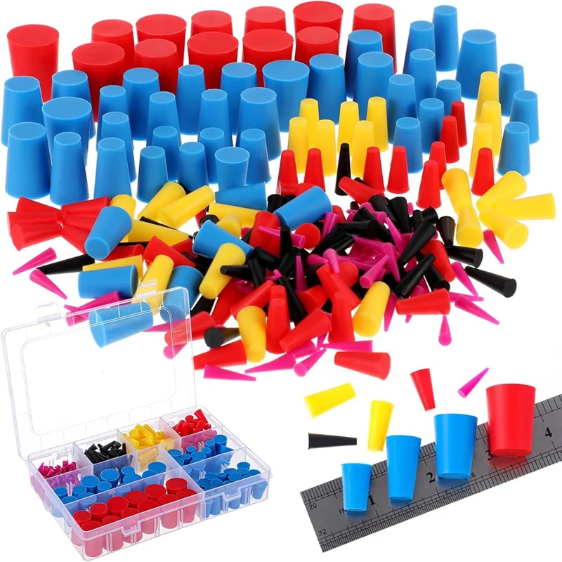 Kit de tapón cónico de silicona de 8 tamaños, 250 Uds., Kit de recubrimiento en polvo, tapón cónico de drenaje de aire acondicionado para recubrimiento en polvo