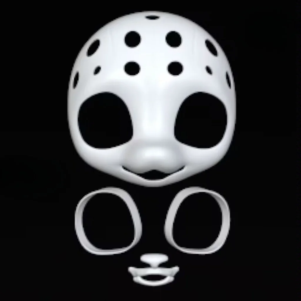 Furry Kemono Short Nose Mask Canidae Half-head Shell PETG Material 3D Printing DIY Semi Finished Product Comic Con Cosplay Party 2