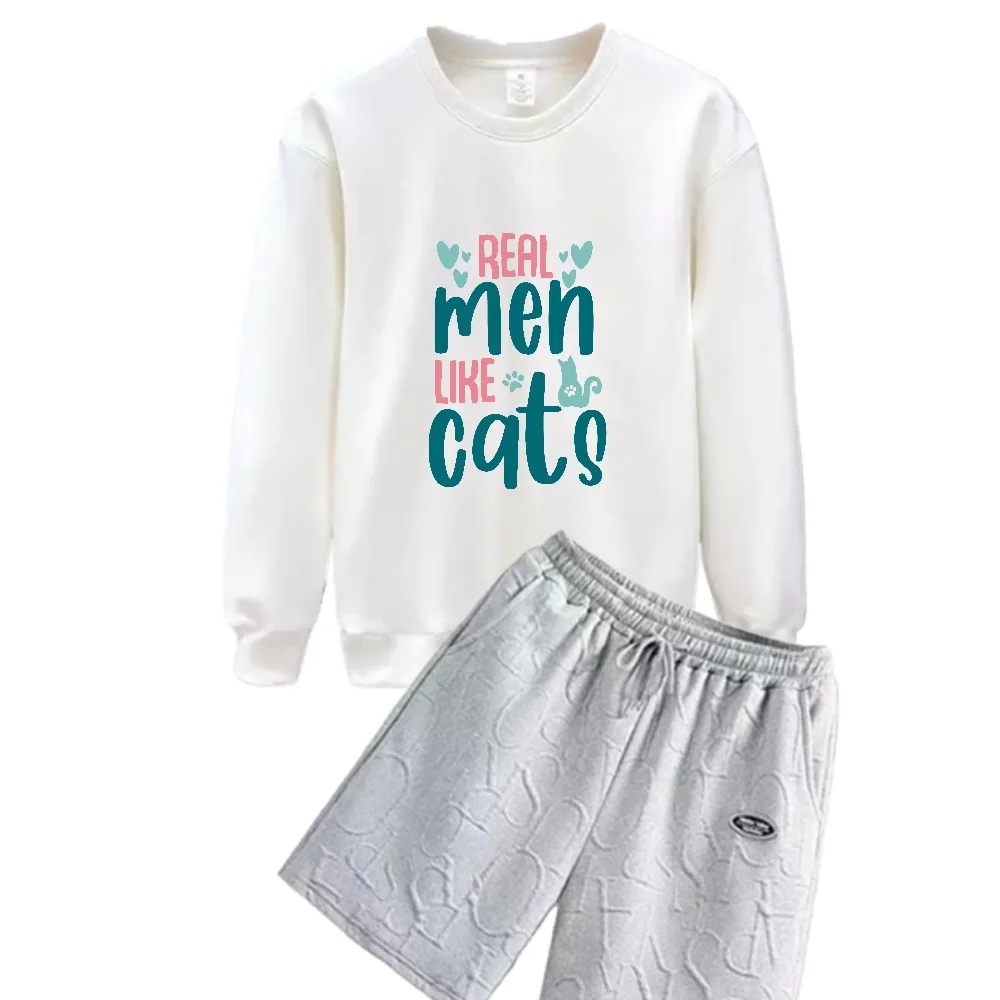 

Мужской весенне-осенний розовый и зеленый комплект с английским принтом в форме сердца, повседневный удобный стильный костюм из двух предметов с длинными рукавами