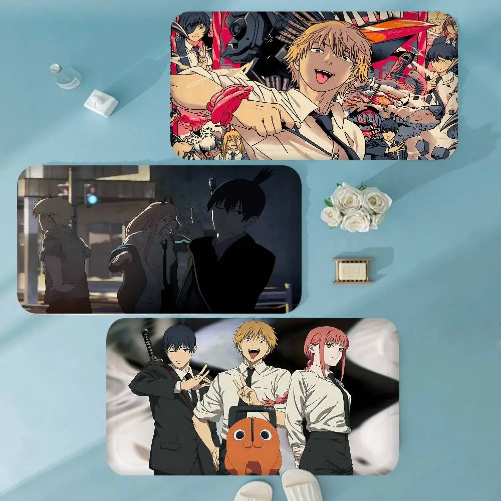 

Cool Chainsaw Man Anime Long Rugs Nordic Style Home Doormat Bathroom-Toilet Mats Bedroom Modern Home Decor