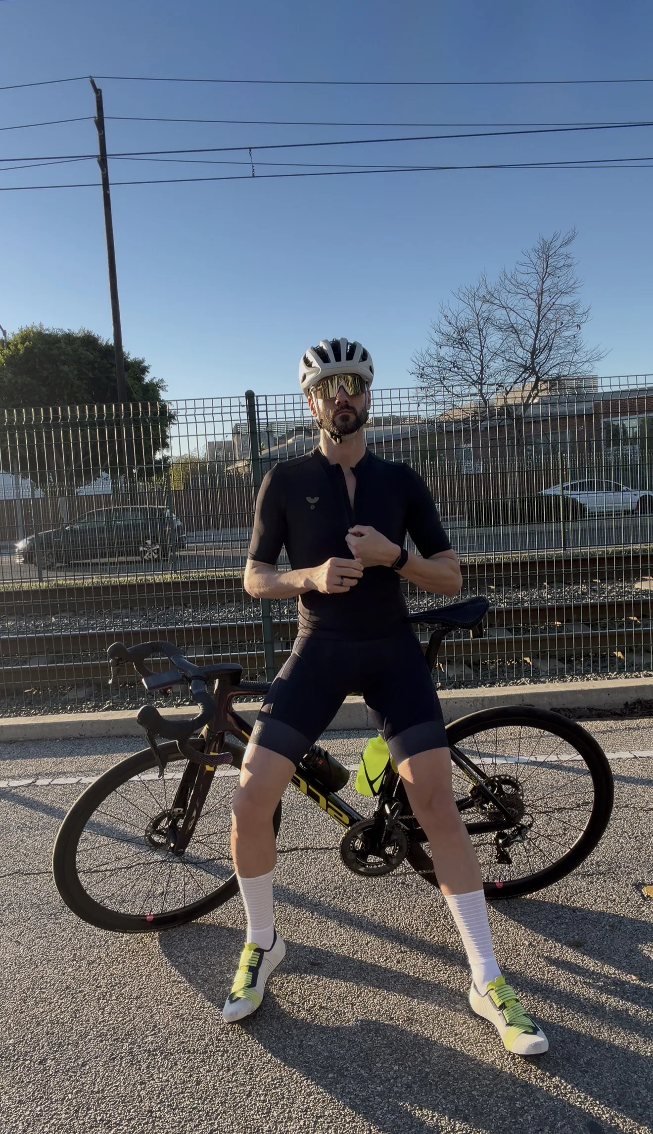 YKYWBIKE Herren Radsport-Trägerhose Italien Elastic Interface 7 Stunden Gepolsterte Profi-Fahrradhose Rennrad-Radlerhose – Detail 7