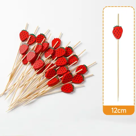 100Pcs 달콤한 딸기 테마 과일 디저트 스틱 컵케익 뷔페 칵테일 대나무 선택 소녀 생일 베이비 샤워 파티 장식 100Pcs 달콤한 딸기 테마 과일 디저트 스틱 컵케익 뷔페 칵테일 대나무 선택 소녀 생일 베이비 샤워 파티 장식
