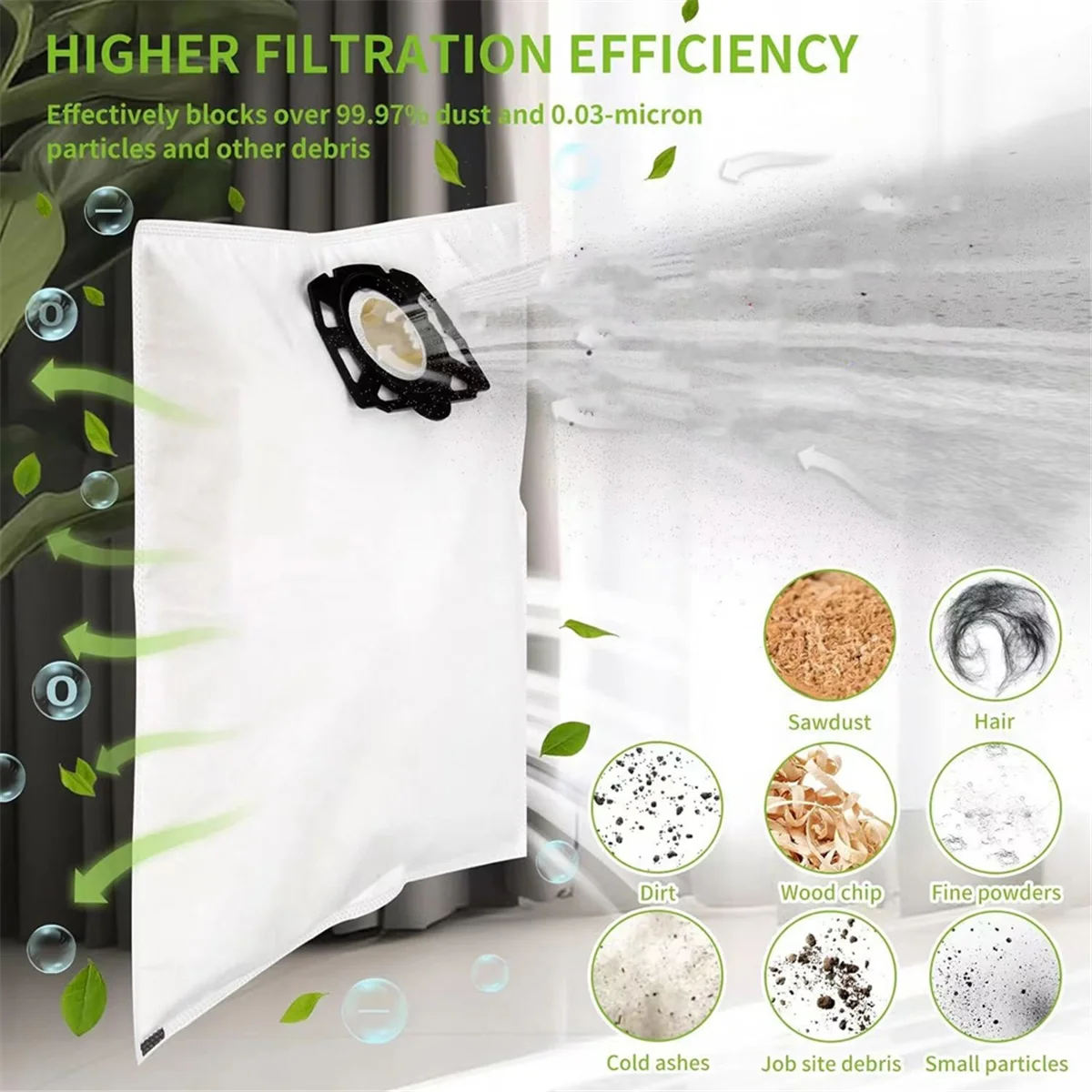 18PCS Vacuum Cleaner Dust Bag Accessory for Karcher WD4 WD5 WD6 MV4 MV5 MV6 Vacuum Cleaner Accessories Replacement Parts