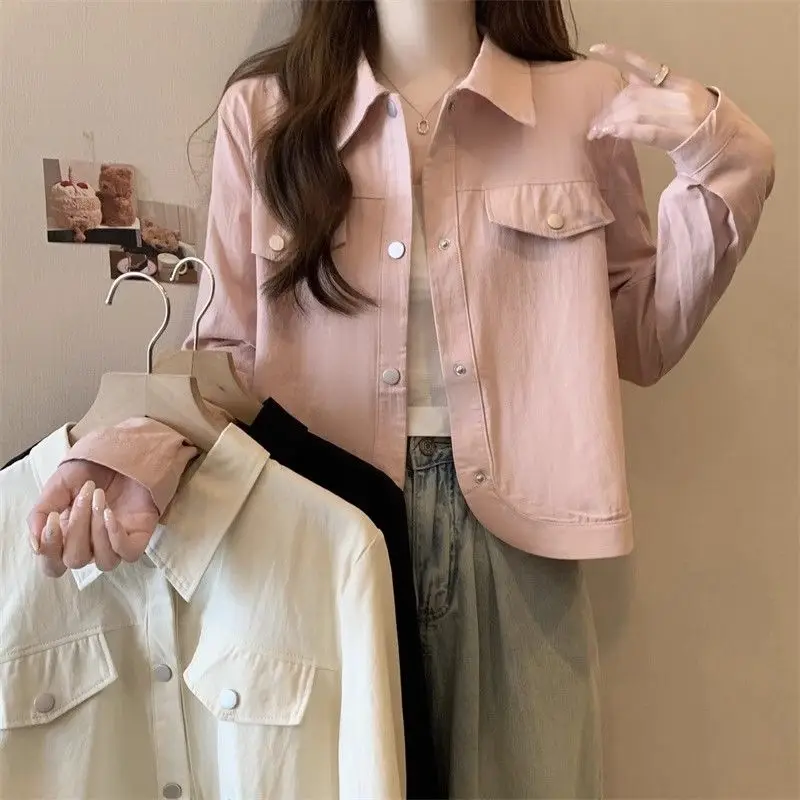 

​2025 Trendy Women's Military Jacket Short Cardigan Single Button Long Sleeve Arc Hem Workwear Outerwear​