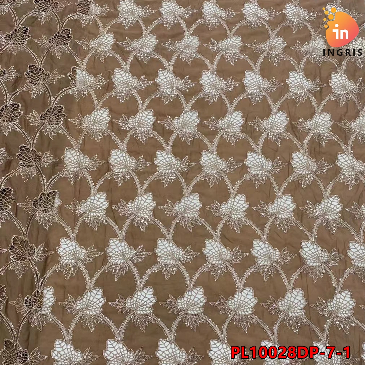 New 2024 African Hot Sell Fabric Beautiful Rhinestones lace Handmade Polish Lace Fabric For Women Dress PL10028DP