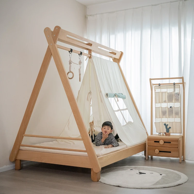 

Children's bed, tent, amusement bed, solid wood multifunctional swing